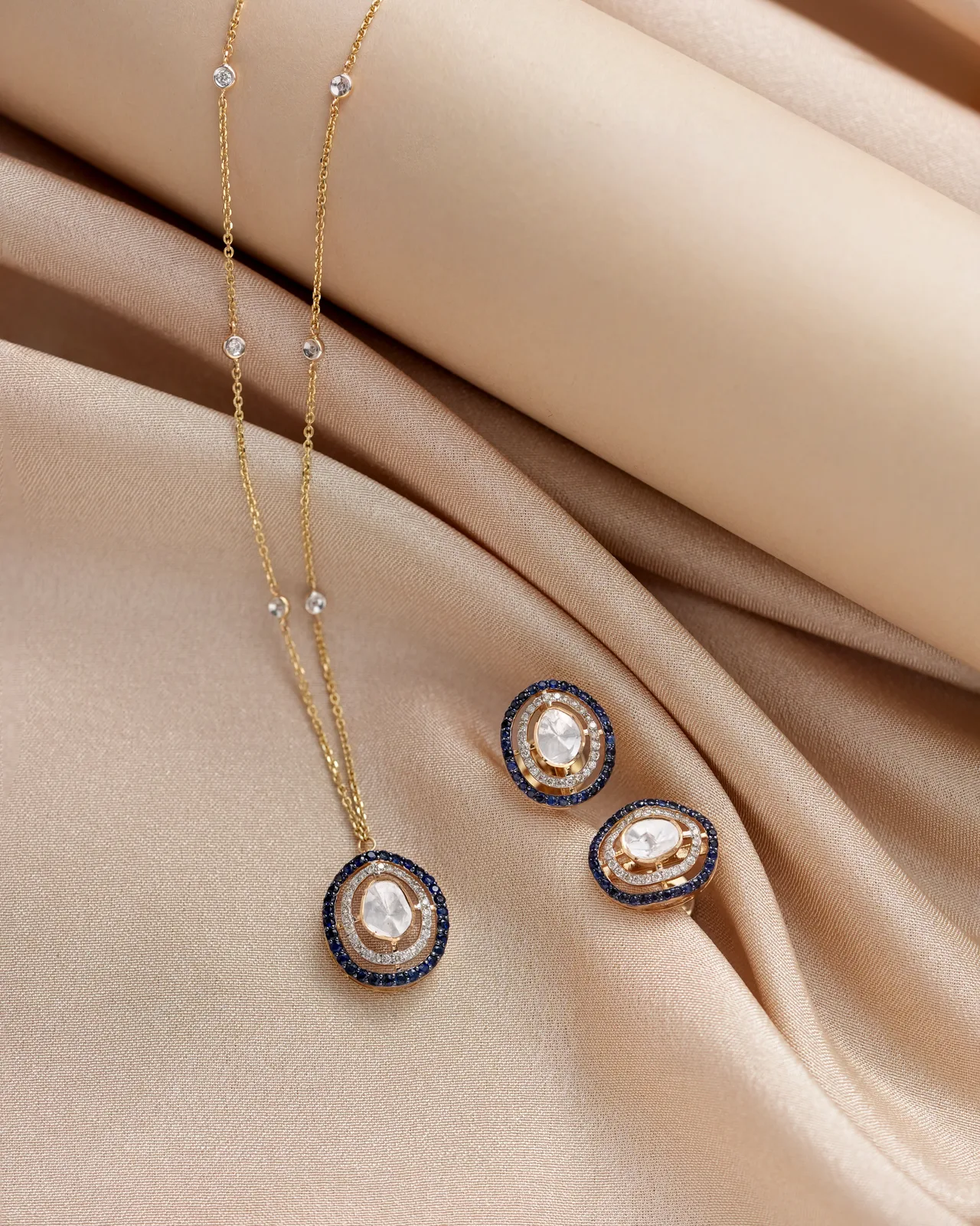 Polki gold chain set
