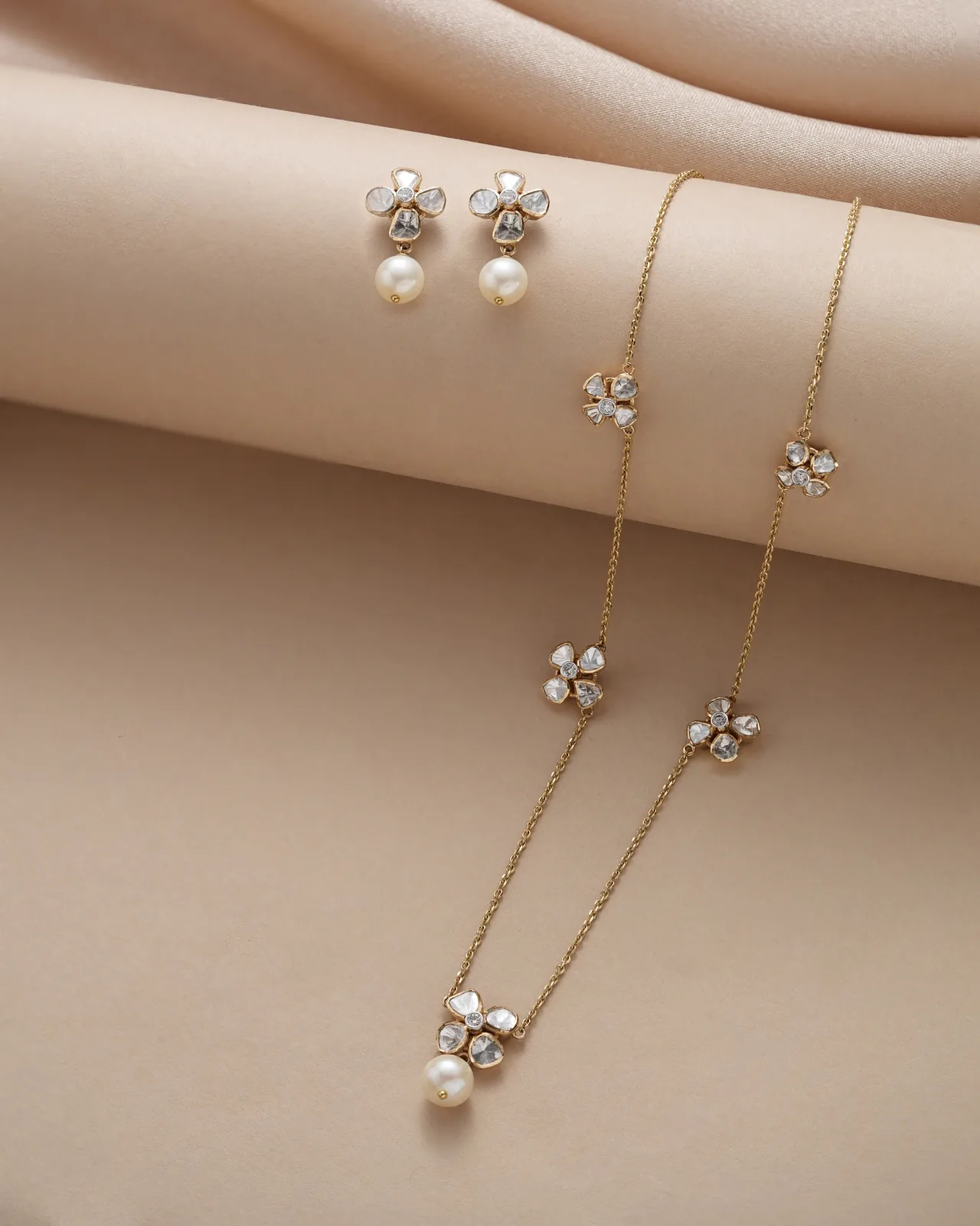 Polki gold chain set